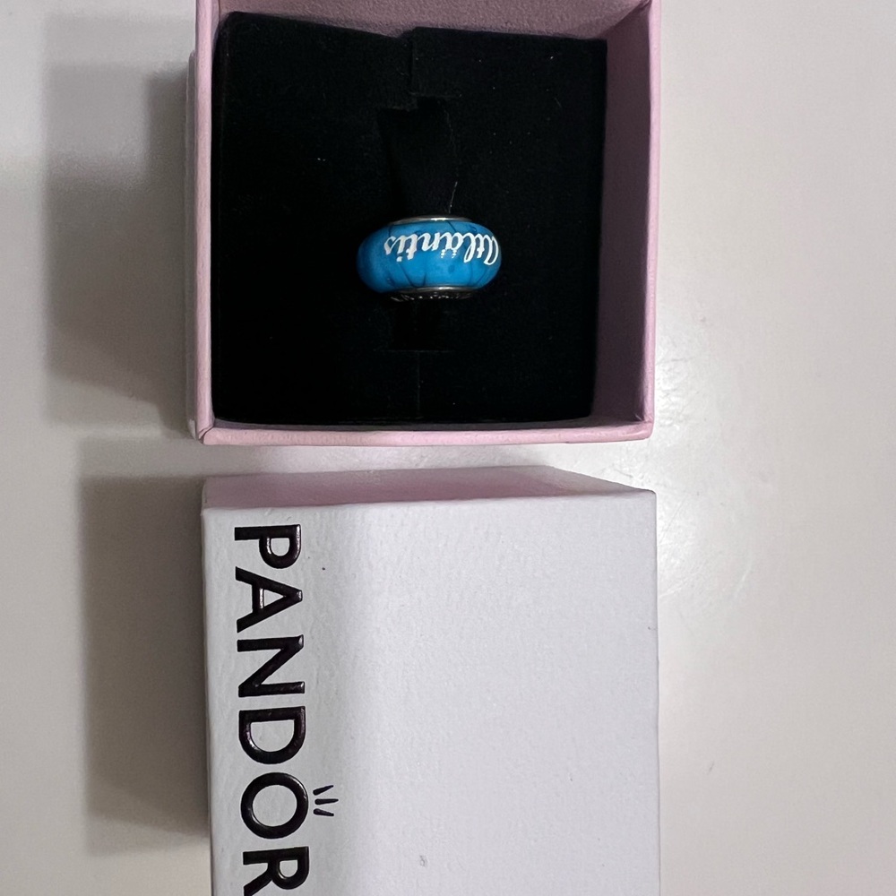 Pandora Blue and White Ring